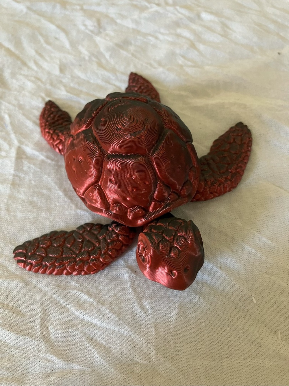 Decorative Brown Handcrafted 3 D Printable Moveable Collectable Sea Turtle